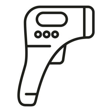 Sağlık aygıtı simgesi ana hatlarını tara. Lazer termometre. Ölçüm aracı