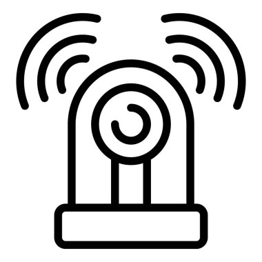 Alarm gaz dedektörü ikon ana hatları vektörü. Güvenlik tehlikesini izleyin. Kapakçık zehirli