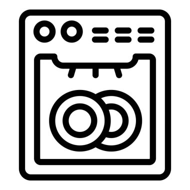 Mutfak gereçleri bulaşık makinesi taslak vektörü. Ev yapımı bulaşık makinesi. Katı deterjan tableti