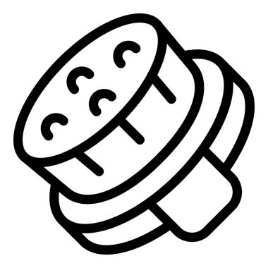 Bambu fırçası ikon ana hatları vektörü. Selülit önleyici masaj. Spa fırçalama ilacı