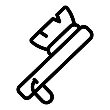 Bambu ahşap fırça ikonu ana hat vektörü. Dairesel vücut masajı. Spa cilt tedavisi