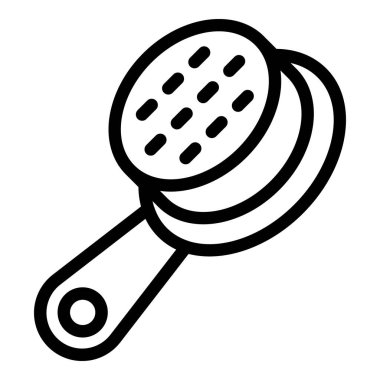 Exfoliant fırça ikonu ana hatları vektörü. Vücut ovma masajı. Lenfatik tedaviyi boşalt