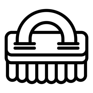 Yenilenme fırçası ikon ana hatları vektörü. Dolaşım drenaj masajı. Doğal ahşap fırça