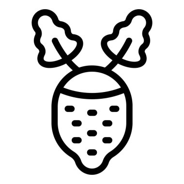 Şalgam salatası ana hatları vektörü. Taze bahçe kökü. Beslenme malzemesi