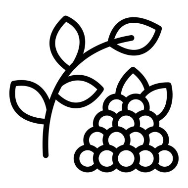 Tapioca incileri bitki ikonu ana hatları vektörü. Tayvan topları içeceği. Lezzetli sütlü soğuk çay.