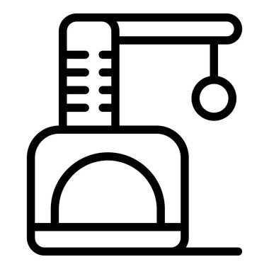 Asılı top ikon ana hatlı kedi direği. Yurtiçi kedi ağacına tırmanma. Evcil hayvan kaşıyıcısı oynuyor.