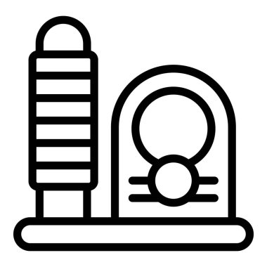 Yumuşak kedi tırmalayıcı ikon ana hatları vektörü. Ev kedisi evi. Kedi mobilyası oynuyorum.