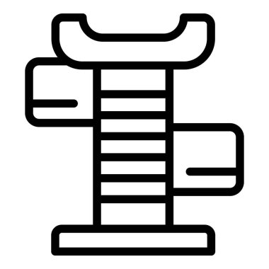 Kedi tırmalayıcı ikon ana hatları vektörü. Kedi tırmalama aleti. Kedi evi aksesuarı