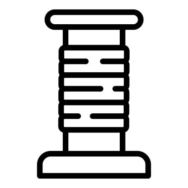 Sisal çizik post ikon ana hat vektörü. Kedi tırmalayıcı. Kediler ev aksesuarı