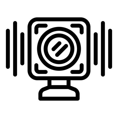 Müzik akıllı hoparlör ana hatları vektörü. Konuşkan bir ajan gibi. Ev otomasyon aygıtı