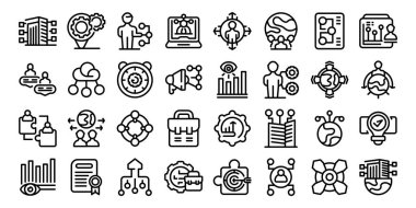 Dış kaynak simgeleri dış hat vektörünü ayarlıyor. Küresel uzaktan kumanda. Şirket ağı