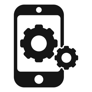Cep telefonu arayüzü simgesi basit vektör. Api desteği. Betik geliştirici seo