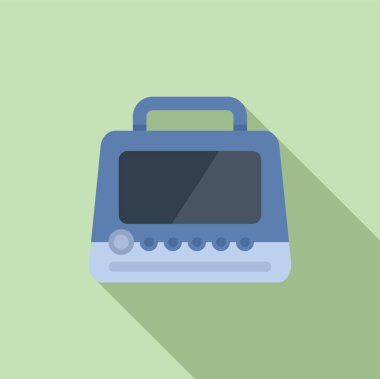 Hava defibrilatörü ikonu düz vektör. Aed heart. Kardiyoloji hastalığı