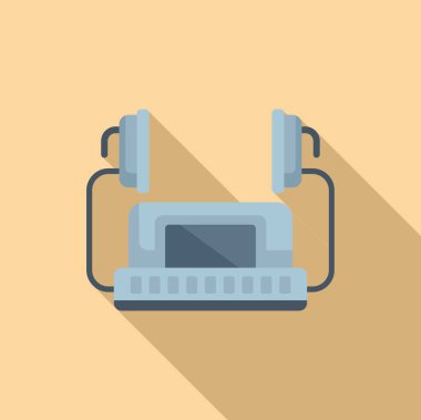 Taşınabilir cihaz kardiyovasküler ikon düz vektör. Yardım edin. Tıbbi bakım