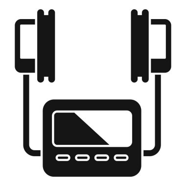 Kalp pili defibrilatör simgesi basit vektör. Otomatik bakım masajı. Güvenlik bakımı