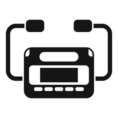 Diriltme defibrilatörü simgesi basit bir vektör. İlk yardım. Modern aygıt