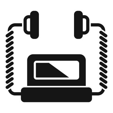 Modern defibrilasyon simgesi basit vektör. Taşınabilir tıbbi cihaz. Nefes saldırısı.