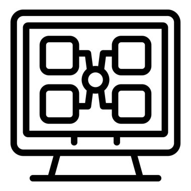 IT uygulama simgesi ana hatları vektörü. Beta sürüm değerlendiricisi. Ücretsiz deneme web sitesi sürümü