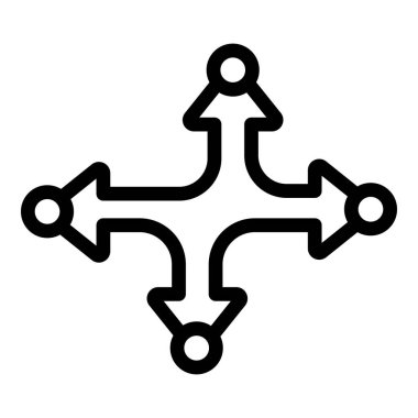 Karar ikonu ana hatları vektörü oluşturuluyor. Zihin çözme problemi. Doğru kararı ver.