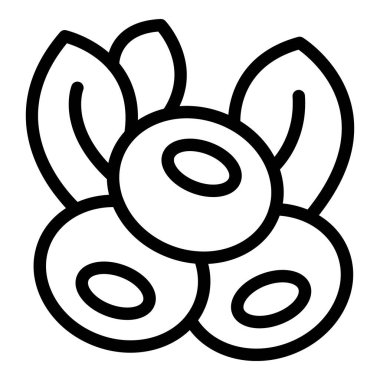 Rosehip Böğürtlen ikonu ana hatları vektörü. Doğal organik vitamin. Antioksidan botanik meyvesi