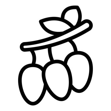 Rosehip dal simgesi ana hat vektörü. Eko antioksidan meyvesi. Beslenme vitamini meyvesi