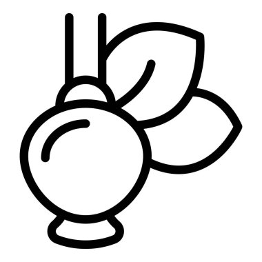 Doğal gül kalça ikonu ana hatları vektörü. Çay meyvesi. Vahşi bahçe tohumu