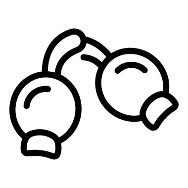 Gül haw simgesi ana hat vektörü. Rosehip doğal meyvesi. Eko bahçe tohumları