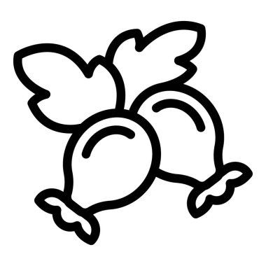 Woodland Rosehip ikonu ana hat vektörü. Doğal yabani meyve. Gül kalça yuvarlak tohumlar