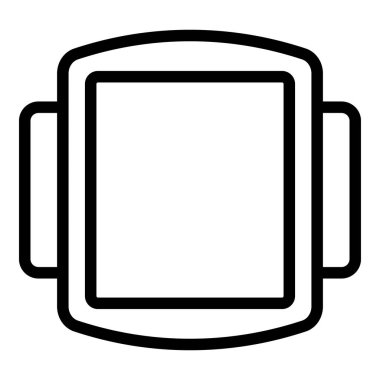 Bakeware simgesi ana hatları vektörü. Kek pişirme ekipmanı. Mutfak malzemeleri.