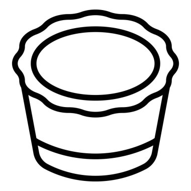 Yuvarlak pasta ikonu ana hatlı vektör. Fırına dayanıklı küf. Mutfak donanımı silikon aracı