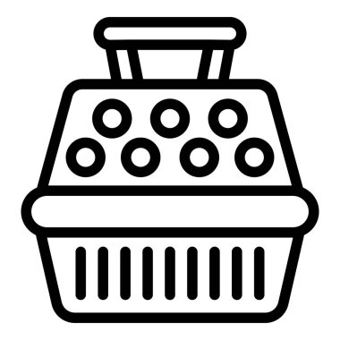 Kitty seyahat kafesi ikonu ana hat vektörü. Posta kutusu. Kedi yolculuğu aksesuarı