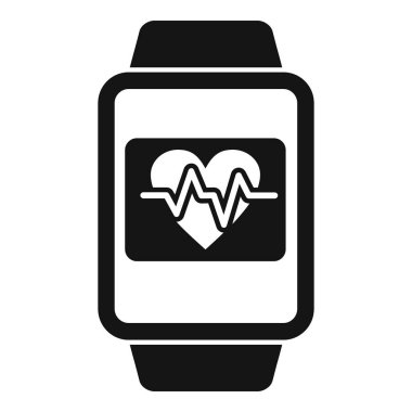 Kalp veri izi simgesi basit bir vektör. Sistem spor verileri. Fitbit aygıtı