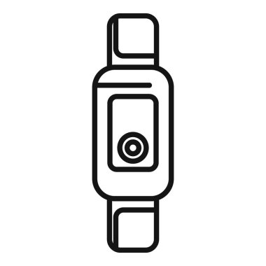 Fitness noktası bant ikonu ana hatları vektörü. Veri ağı. Koş cam sporu