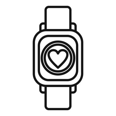 Modern egzersiz aleti simgesi ana hatları vektörü. Güvenlik eli sporu. Aygıt izleme uygulaması