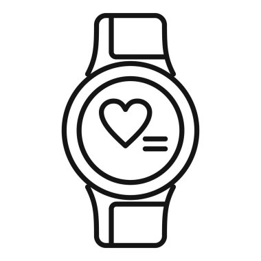 Fitbit smartwatch simge ana hatları vektörü. Karı-koşu sporu. Uygulama donanımı çalıştır