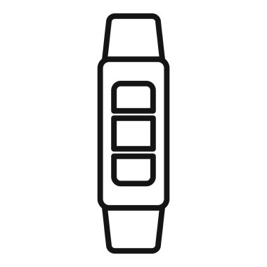 Fitness bandı ikonu ana hatları vektörü. Güvenlik veri sporu. Aygıt uygulama camı