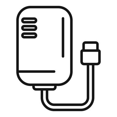 Kablolu takılabilir iz sürücü ikonu ana hatları vektörü. Uygulama izleme cihazı. Akıllı karıcığım.