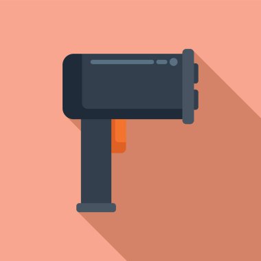 Cam hız radar ikonu düz vektör. Ofis trafik kamerası. Araç tabancası.