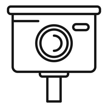 Trafik polisi ikonu ana hat vektörü. Hız radarı. Şehir yolunu uyar