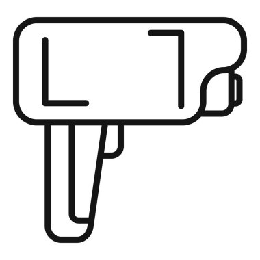 Düğme hızı radar simgesi ana hatları vektörü. Hız limitini kaldır. Güvenlik kazası.