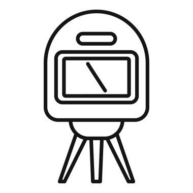 Şehir hız radar ikonu ana hat vektörü. Bölge kontrol detektörü. Flaş tabancasını sınırla