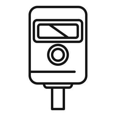 Polis karayolu ikonu ana hat vektörü. Bölge kontrolu. Şehir güvenliği sokağı