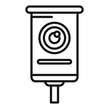 Cam yol trafik ikonu ana hat vektörü. Uyarı kamerası. Alan denetimi