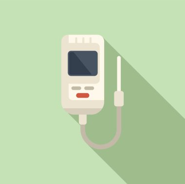 Biyolojik ph metre simgesi düz vektör. Su ölçeği kiti. Aygıt ölçüsü