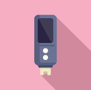 Bilgisayar ph metre simgesi düz vektör. Sensör cihazı. Tıbbi deney