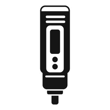 Yemek ph metre simgesi basit vektör. Tıbbi deney çözümü. Klinik asidik