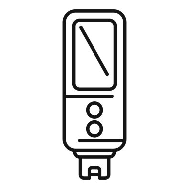 Bilgisayar ph metre simgesi ana hat vektörü. Sensör cihazı. Tıbbi deney