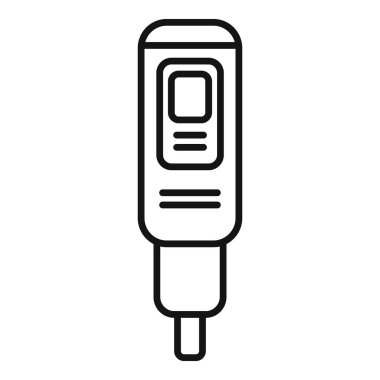 Ph metre sonda simgesi dış hat vektörü. Toprak test kiti. Modern sistem reaksiyonu