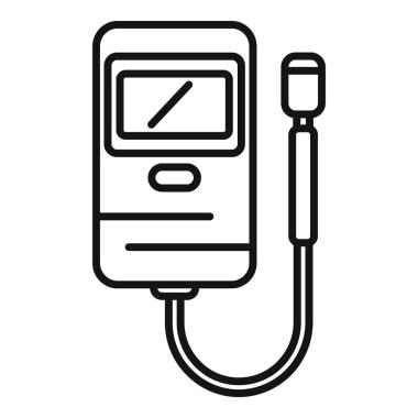 Aygıt toprak kipi simgesi ana hatları vektörü. Tıbbi cihaz. Deney ölçeği bahçesi