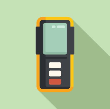 Derin lazer metre düz vektörü. Ekran LCD elektriği. Modern araç